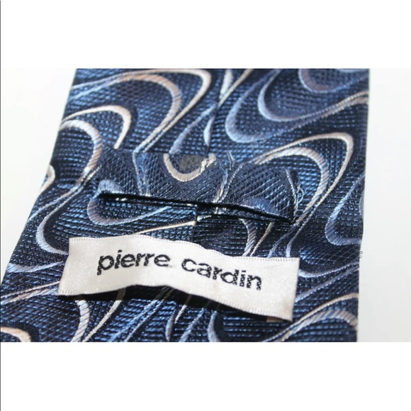 Pierre Cardin Men Neck Tie Wavy Asymmetrical 100% Silk Classic Wide - Picture 3 of 9